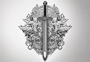 sword Valhalla prayer tattoo idea