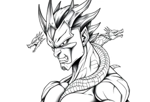 Omega shenron with 7 dragon balls tattoo idea