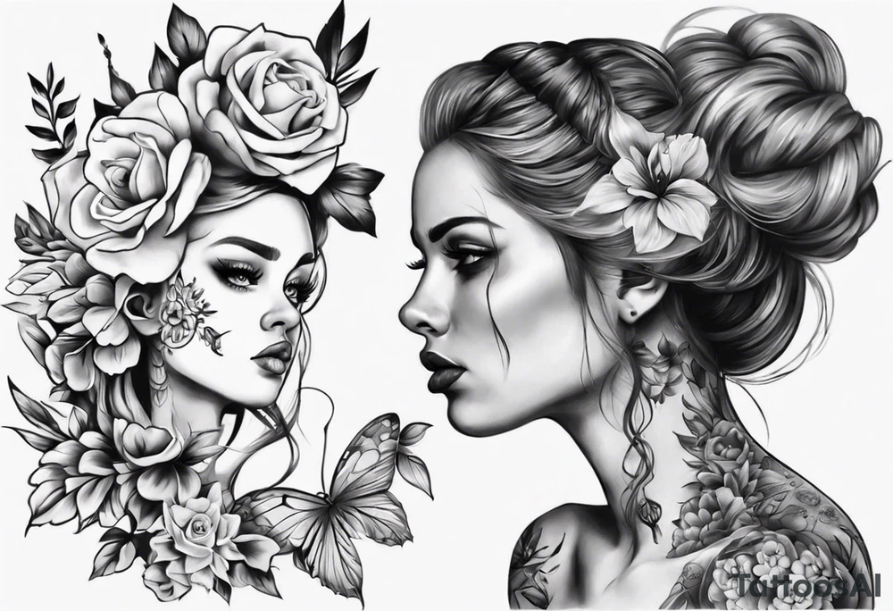 Девушка ест пальму tattoo idea