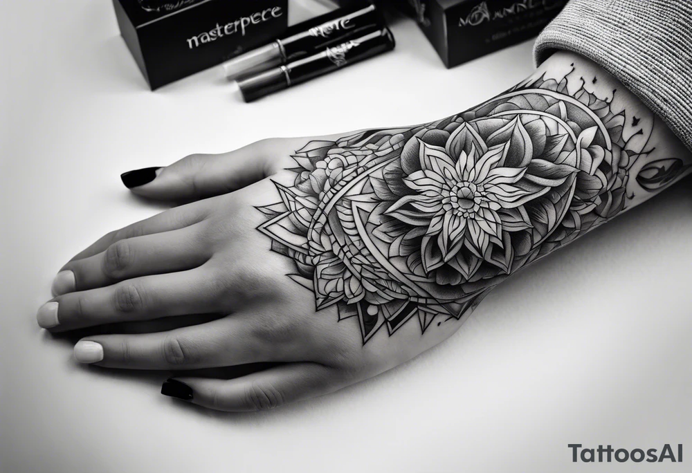 A hand holding fire tattoo idea