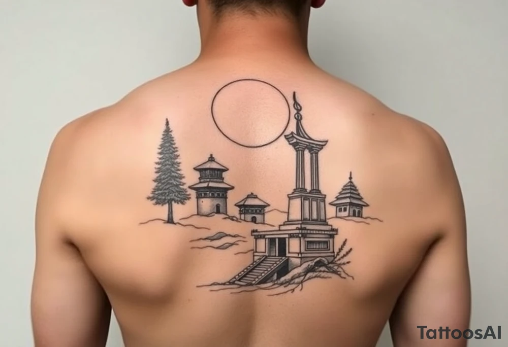 I’m an introverted deep thinker who’s really into the universe, black holes, and space stuff, and I like Japanese temples, shrines, and kanji. I also love forests, rain, and cool symbols like pyramids, sacred geometry, hidden scenes, and Greek-inspired things like statue heads and columns that mix nature, culture, and cosmic vibes. On a Darkskin forearm tattoo idea