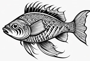 Tribal fish lure tattoo idea
