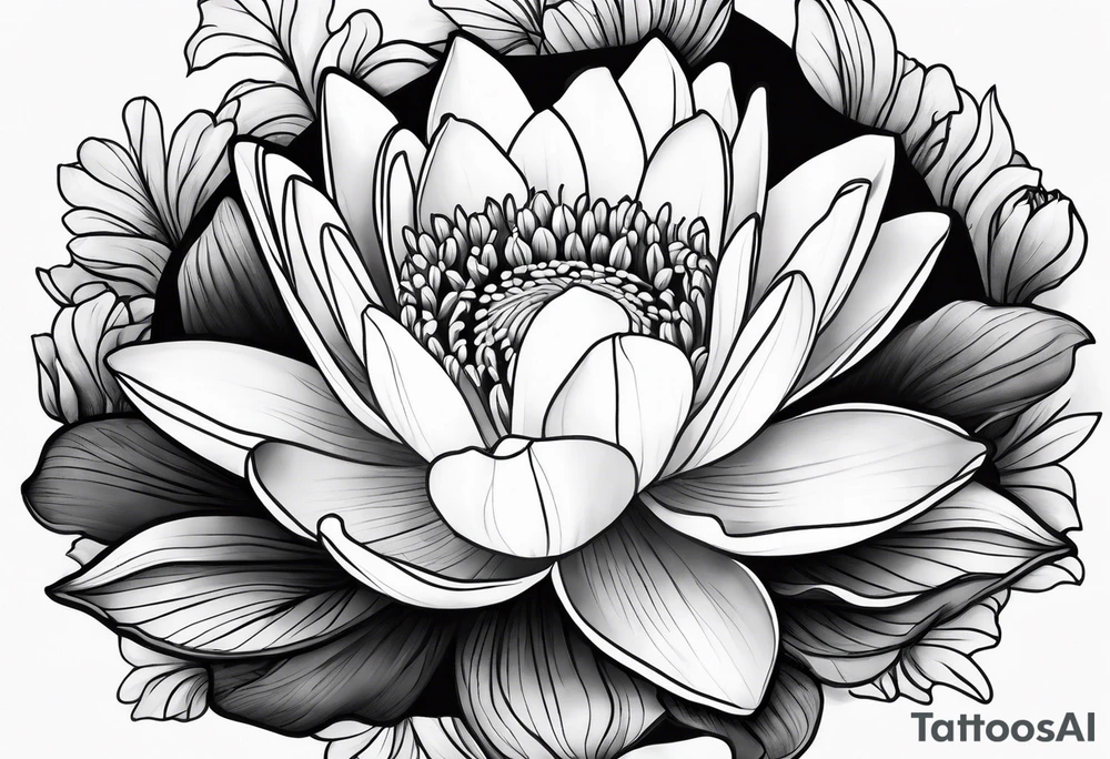 Water lily and tulip tattoo idea