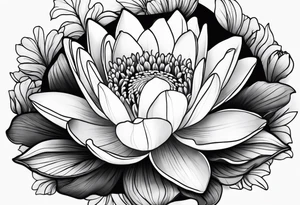 Water lily and tulip tattoo idea