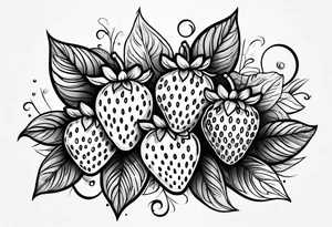 Illustrative  Strawberry tattoo idea