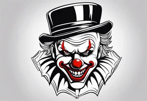 Evil clown gangster tattoo idea