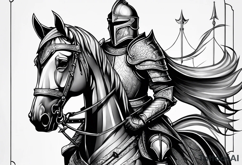 knight with heavy armor tattoo idea
