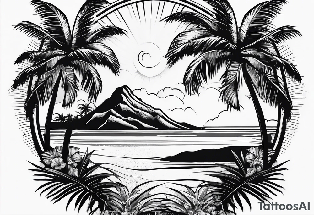 Beach Palm Trees tattoo idea