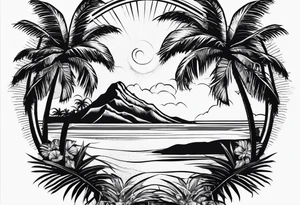 Beach Palm Trees tattoo idea