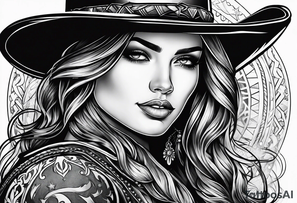 Sexy cowgirl tattoo idea