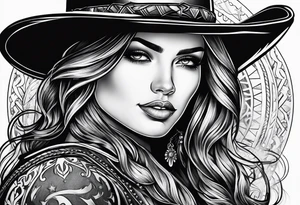Sexy cowgirl tattoo idea