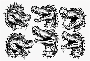 cartoon crocodile stading up CRYING tattoo idea