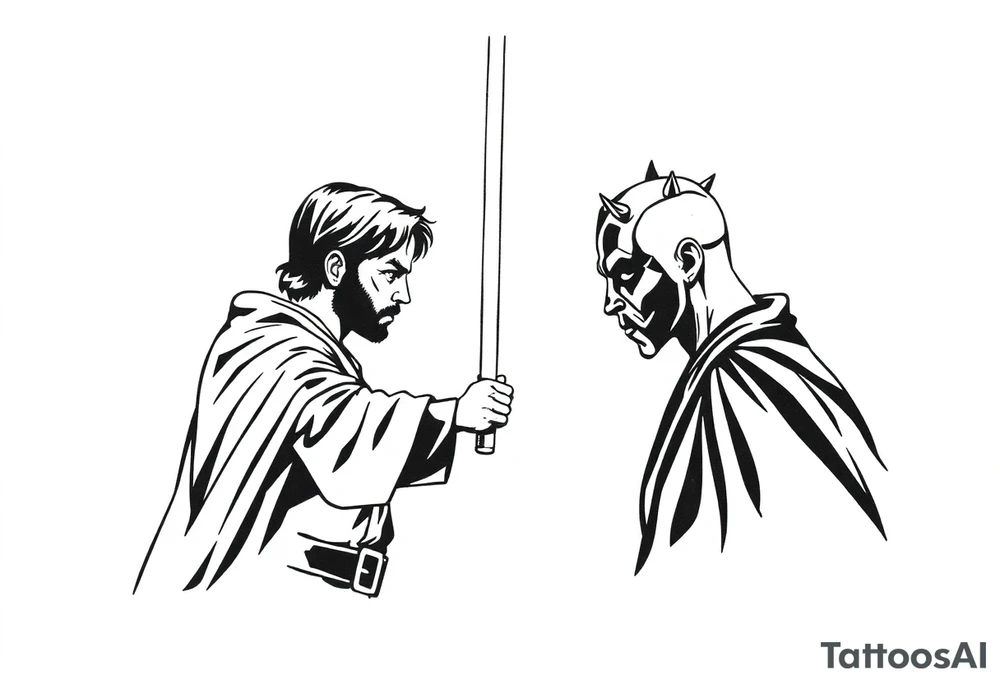 obi wan kenobi vs darth maul tattoo idea