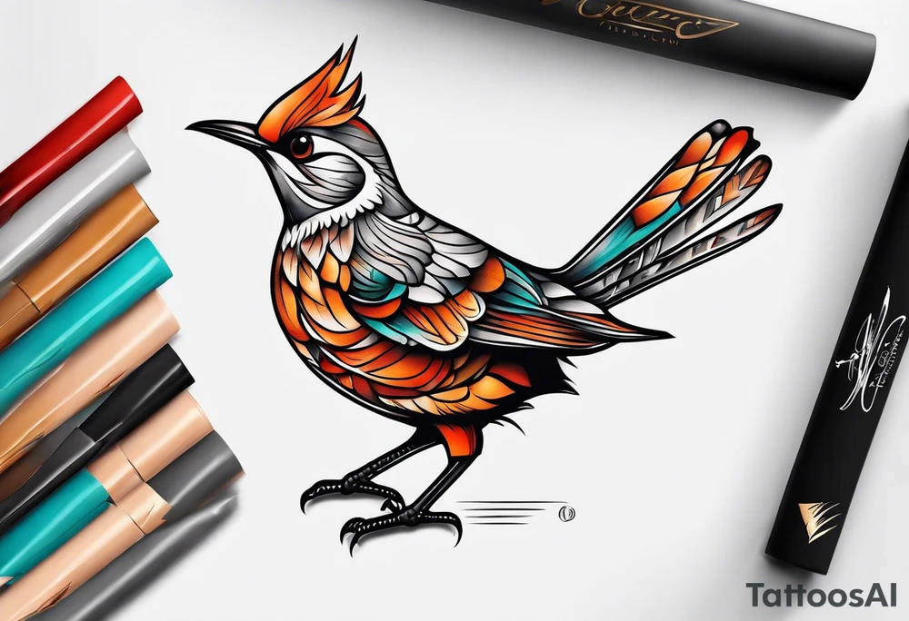 Female flicker bird tattoo idea