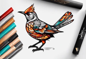 Female flicker bird tattoo idea