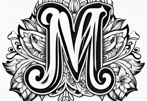 feminine poker letter M tattoo idea