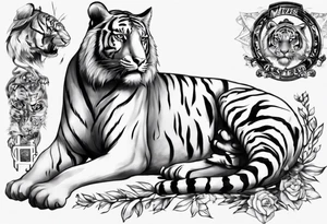 i want my last name ‘DEZIUS’ with a tiger tattoo idea
