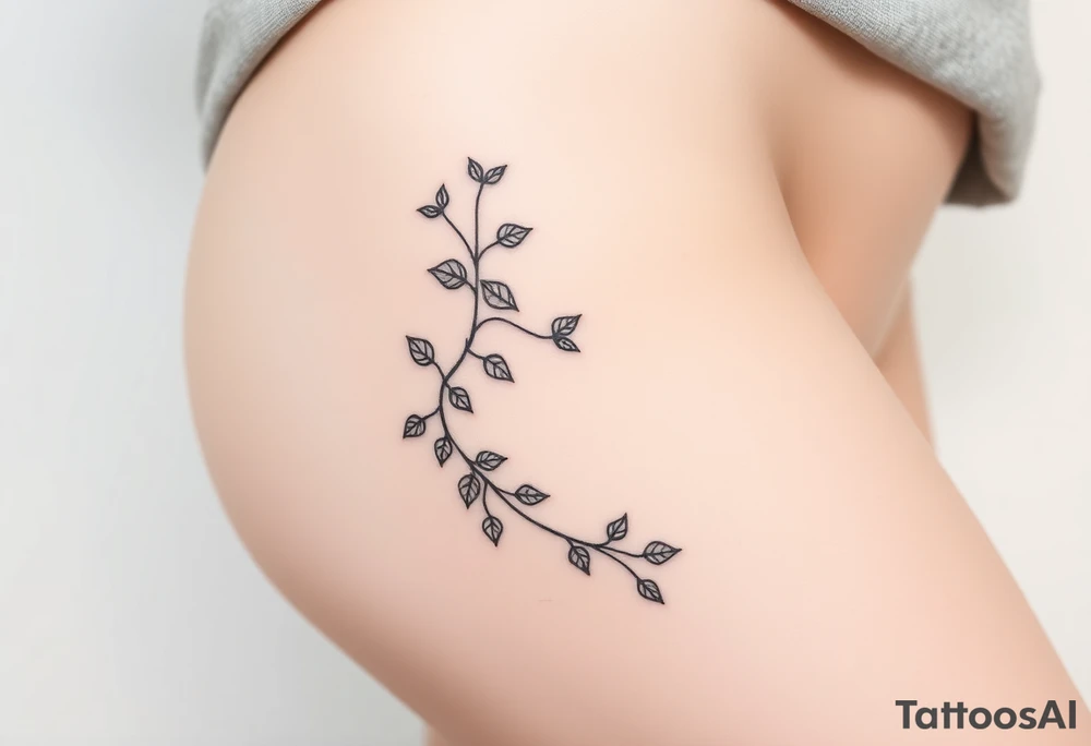 Ivy growing from thigh up side to rib cage tattoo idea