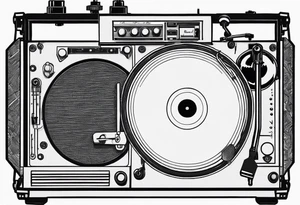 Recordplayer finline art minimalistic tattoo idea