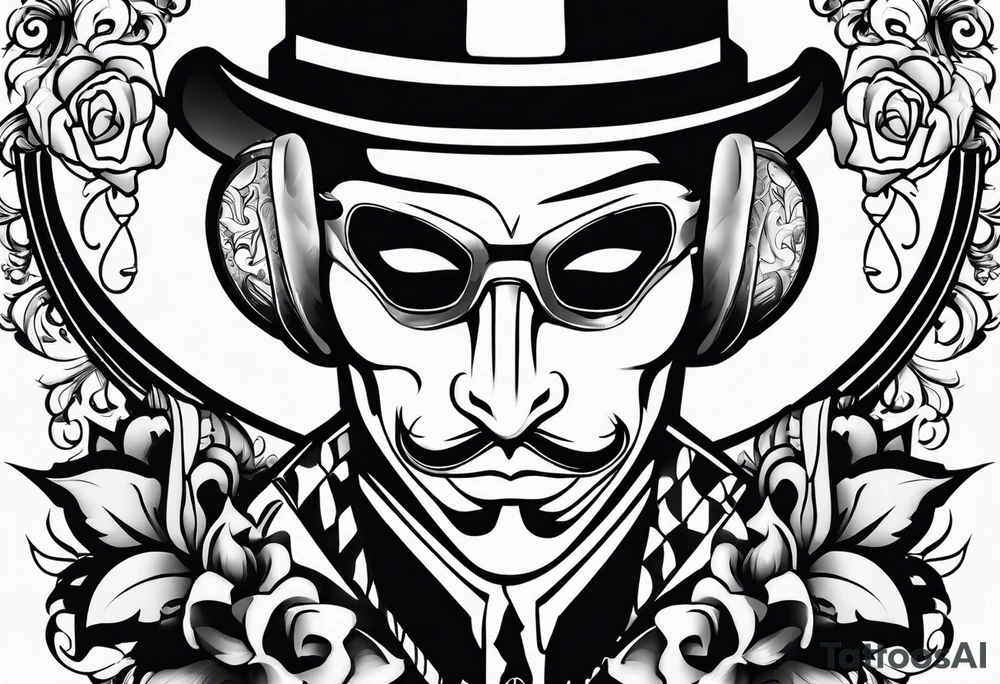 Smile now cry later gangster art masks tattoo idea