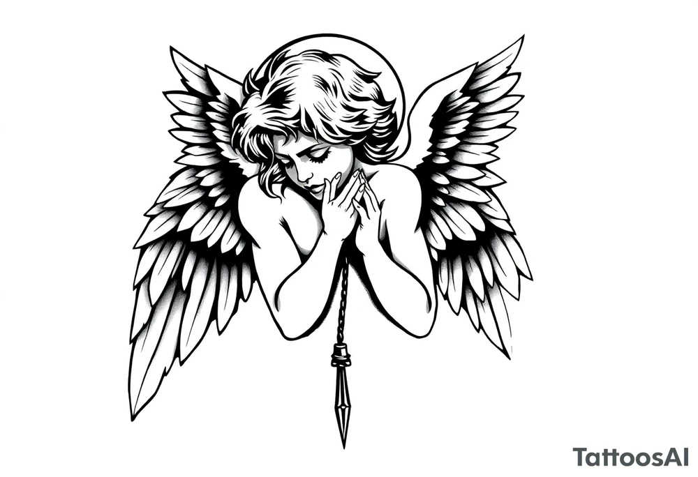 crying angel tattoo idea