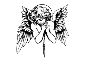 crying angel tattoo idea