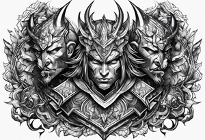 Warrior vs demons tattoo idea