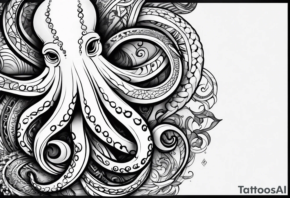 abstract octopus armband tattoo idea