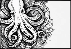 abstract octopus armband tattoo idea