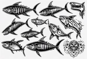 tuna bones tattoo idea