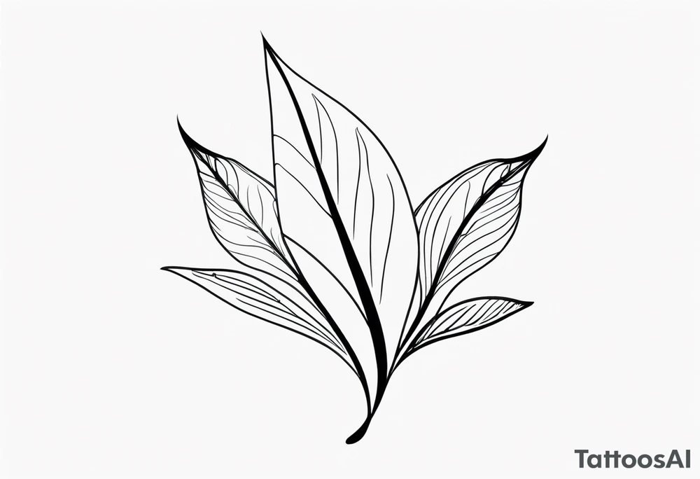 Write my name ‘Anugrah Setyawibawa’ in simple one line leaf tattoo idea