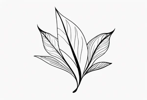 Write my name ‘Anugrah Setyawibawa’ in simple one line leaf tattoo idea