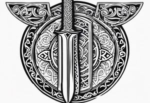 Viking sword Valhalla dragon shield tattoo idea