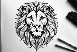 powerful majestic lion, close-up tattoo idea