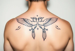 Sagittarius sign for both individuals as a couple names being Harley and Guy bird combined meaning Harley bird tattoo idea