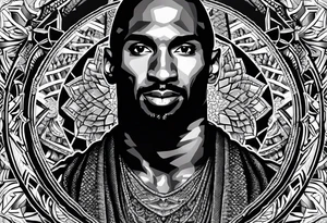 Kobe Bryant "The Sheath" logo made with geometrical snake scales tattoo idea