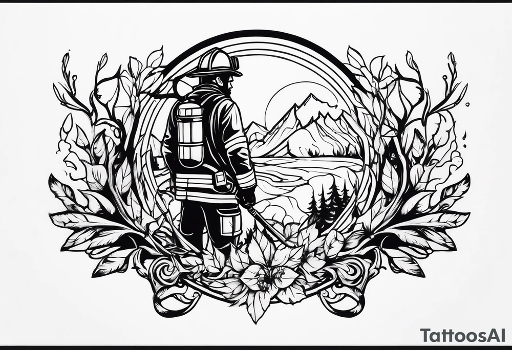 Firefighter and hunting tattoo idea