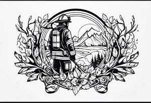 Firefighter and hunting tattoo idea