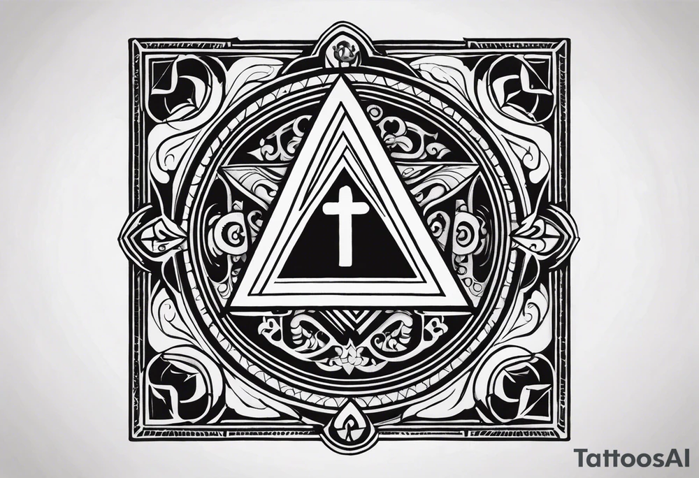 free masonry symbol , rectangle tattoo idea