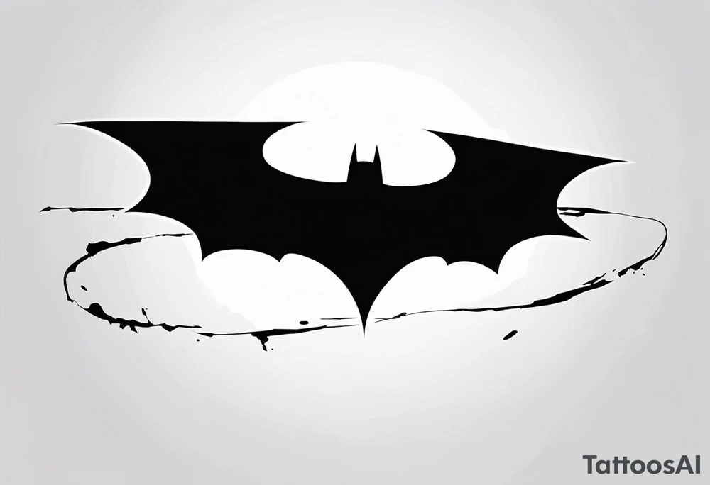 batman symbol, grunge, sketchy tattoo idea
