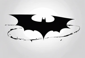 batman symbol, grunge, sketchy tattoo idea