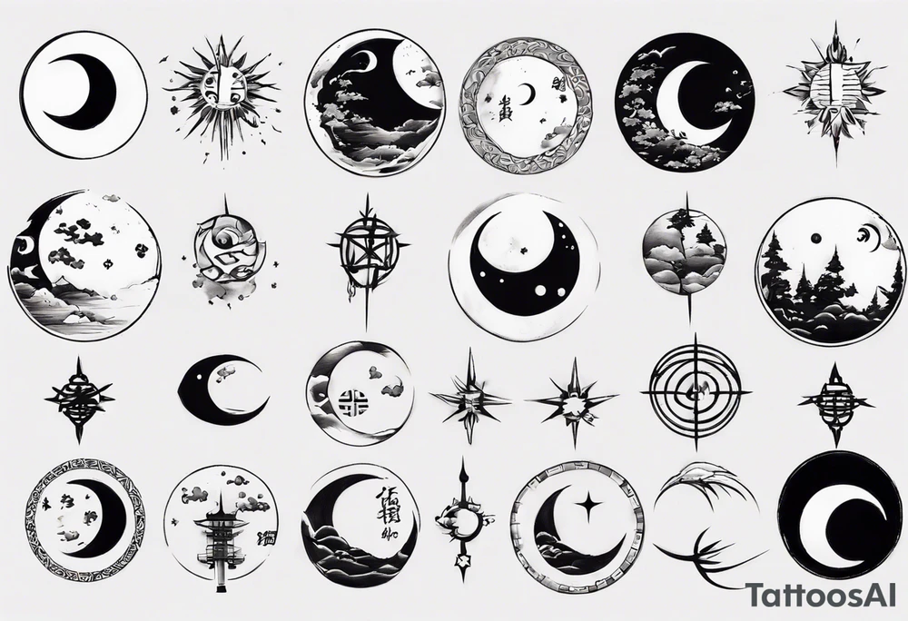 Simple image of a moon tattoo idea