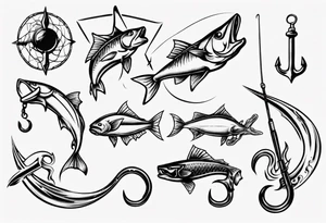 Fishing hooks tattoo idea