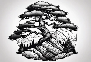 Pine tree and juniper tree tattoo idea