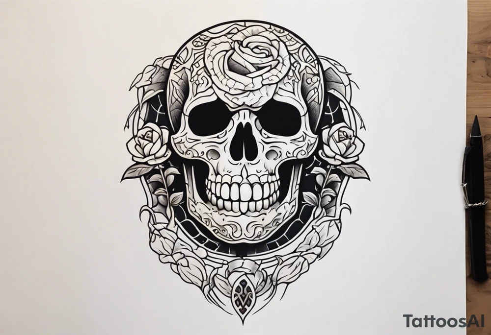 Skeleton inside snake tattoo idea