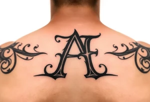 Design a tattoo with only the letters A and F in it. These letters are only recognizable up close. tattoo idea
