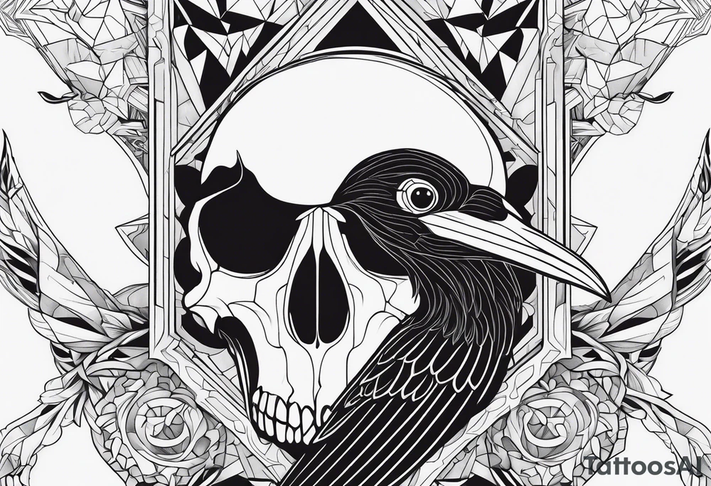 alpine chough skull tattoo idea