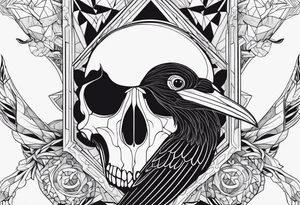 alpine chough skull tattoo idea