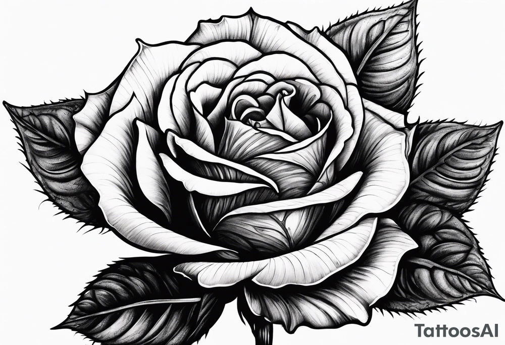 a red rose with thorns tattoo idea