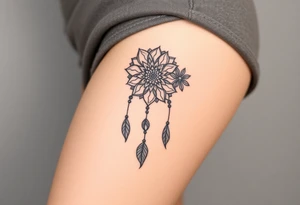 Flower dreamcatcher tattoo idea